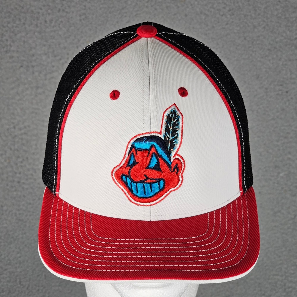 Pacific Headwear 404M Cleveland Indians Chief Wahoo Trucker Hat Mesh L-XL